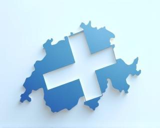 Abstract Swiss flag and map contours for decoration