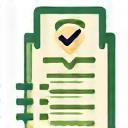 Icon of an official document with a checkmark, ensuring compliance