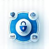 Icon illustrating a secure payment gateway with credit card symbols